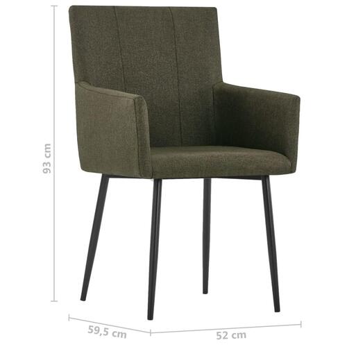 Spisebordsstole med armlæn 4 stk. stof brun
