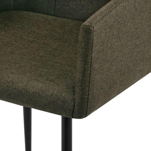 Spisebordsstole med armlæn 6 stk. stof brun