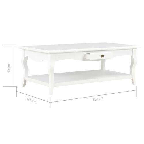Sofabord 110 x 60 x 40 cm MDF hvid