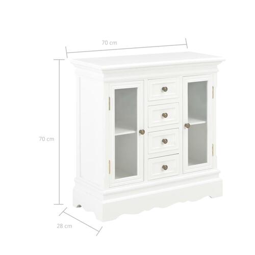 Skænk 70x28x70 cm massivt fyrretræ hvid