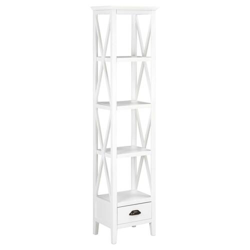 Bogreol med 1 skuffe 40x30x170 cm MDF hvid