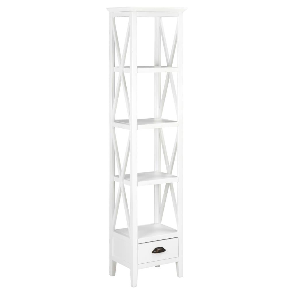Bogreol med 1 skuffe 40x30x170 cm MDF hvid