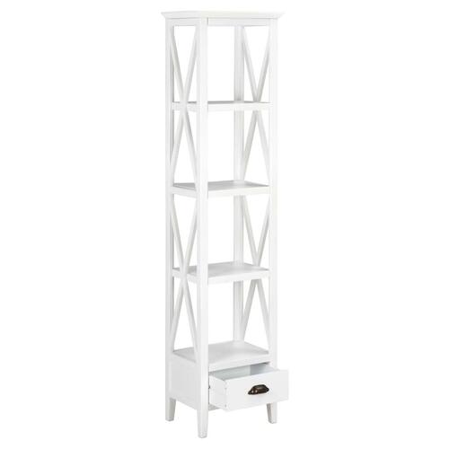 Bogreol med 1 skuffe 40x30x170 cm MDF hvid