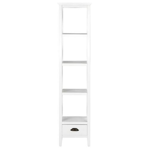 Bogreol med 1 skuffe 40x30x170 cm MDF hvid