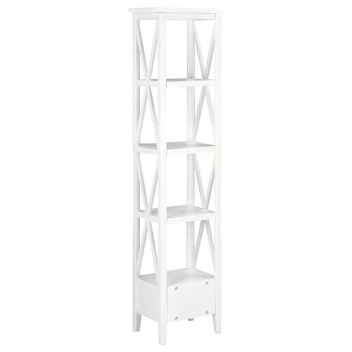 Bogreol med 1 skuffe 40x30x170 cm MDF hvid