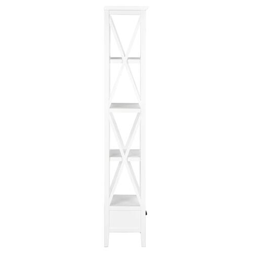 Bogreol med 1 skuffe 40x30x170 cm MDF hvid
