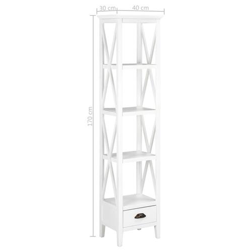 Bogreol med 1 skuffe 40x30x170 cm MDF hvid