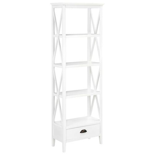 Bogreol med 1 skuffe 60 x 30 x 170 cm MDF hvid
