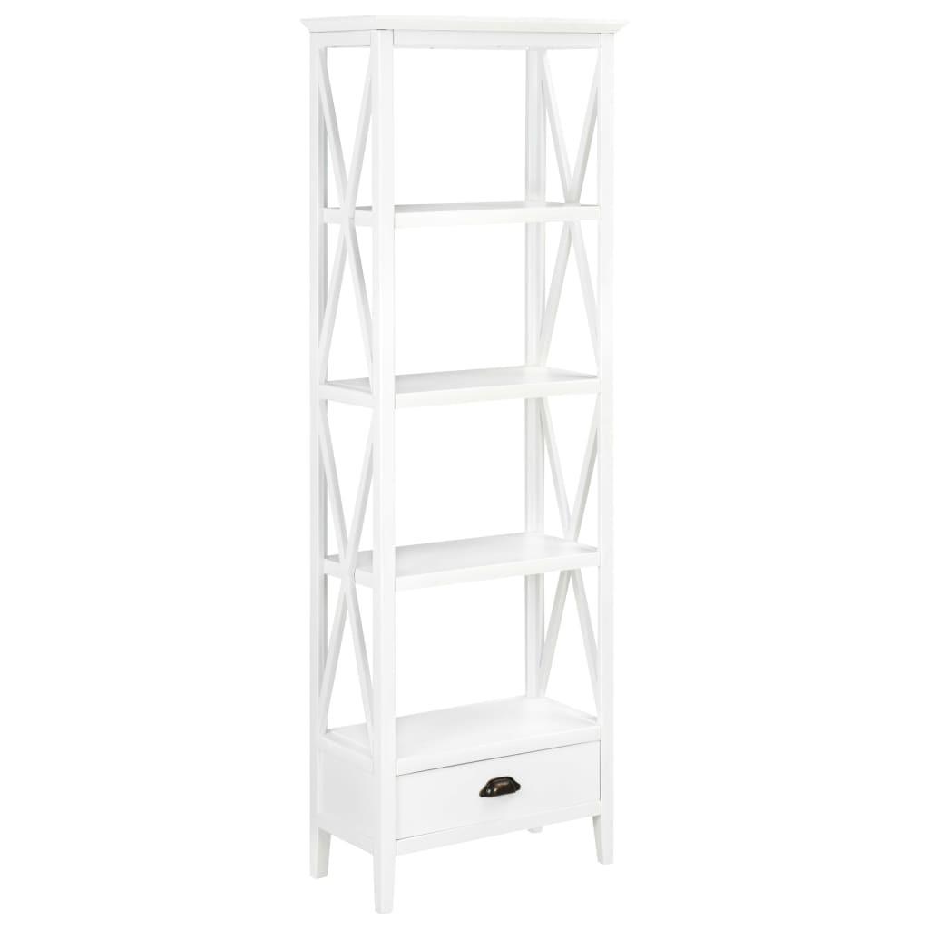 Bogreol med 1 skuffe 60 x 30 x 170 cm MDF hvid