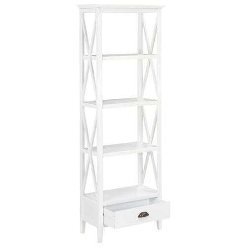 Bogreol med 1 skuffe 60 x 30 x 170 cm MDF hvid