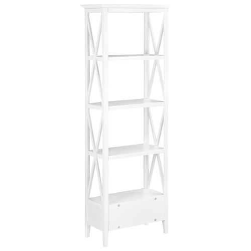 Bogreol med 1 skuffe 60 x 30 x 170 cm MDF hvid