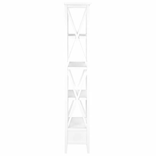 Bogreol med 1 skuffe 60 x 30 x 170 cm MDF hvid