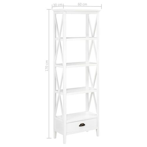 Bogreol med 1 skuffe 60 x 30 x 170 cm MDF hvid