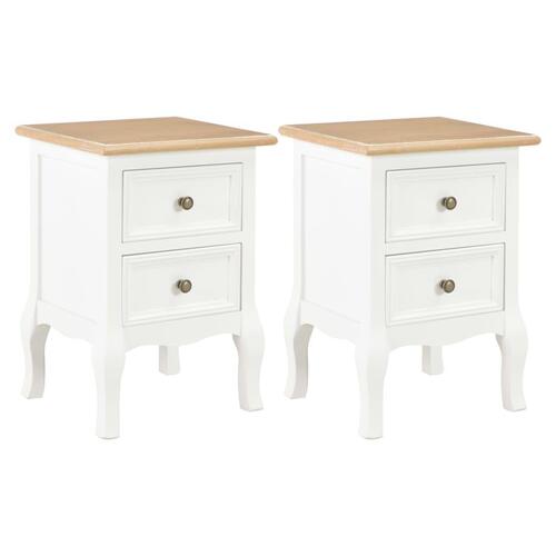 Sengeborde 2 stk. 35x30x49 cm MDF hvid