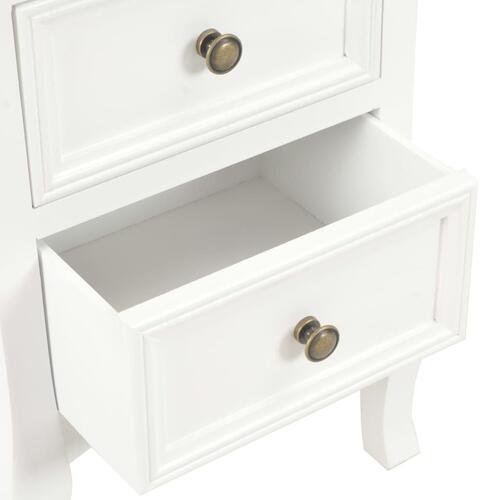 Sengeborde 2 stk. 35x30x49 cm MDF hvid