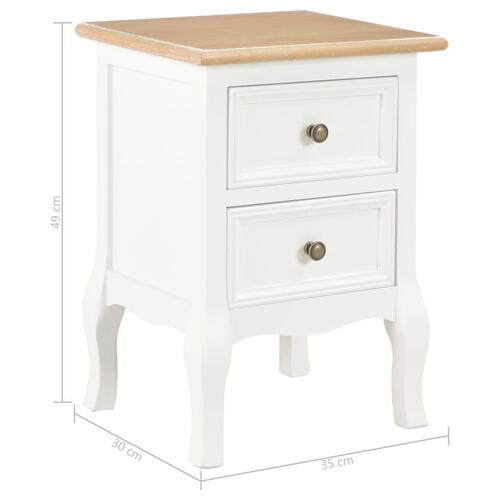 Sengeborde 2 stk. 35x30x49 cm MDF hvid