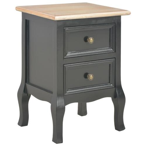 Sengeborde 2 stk. 35 x 30 x 49 cm MDF sort