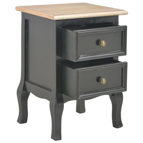 Sengeborde 2 stk. 35 x 30 x 49 cm MDF sort