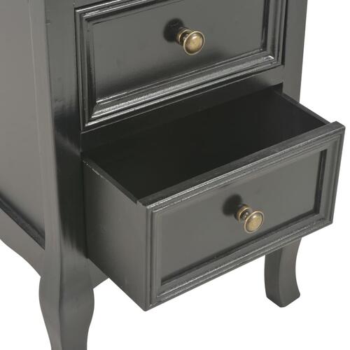 Sengeborde 2 stk. 35 x 30 x 49 cm MDF sort