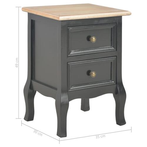 Sengeborde 2 stk. 35 x 30 x 49 cm MDF sort