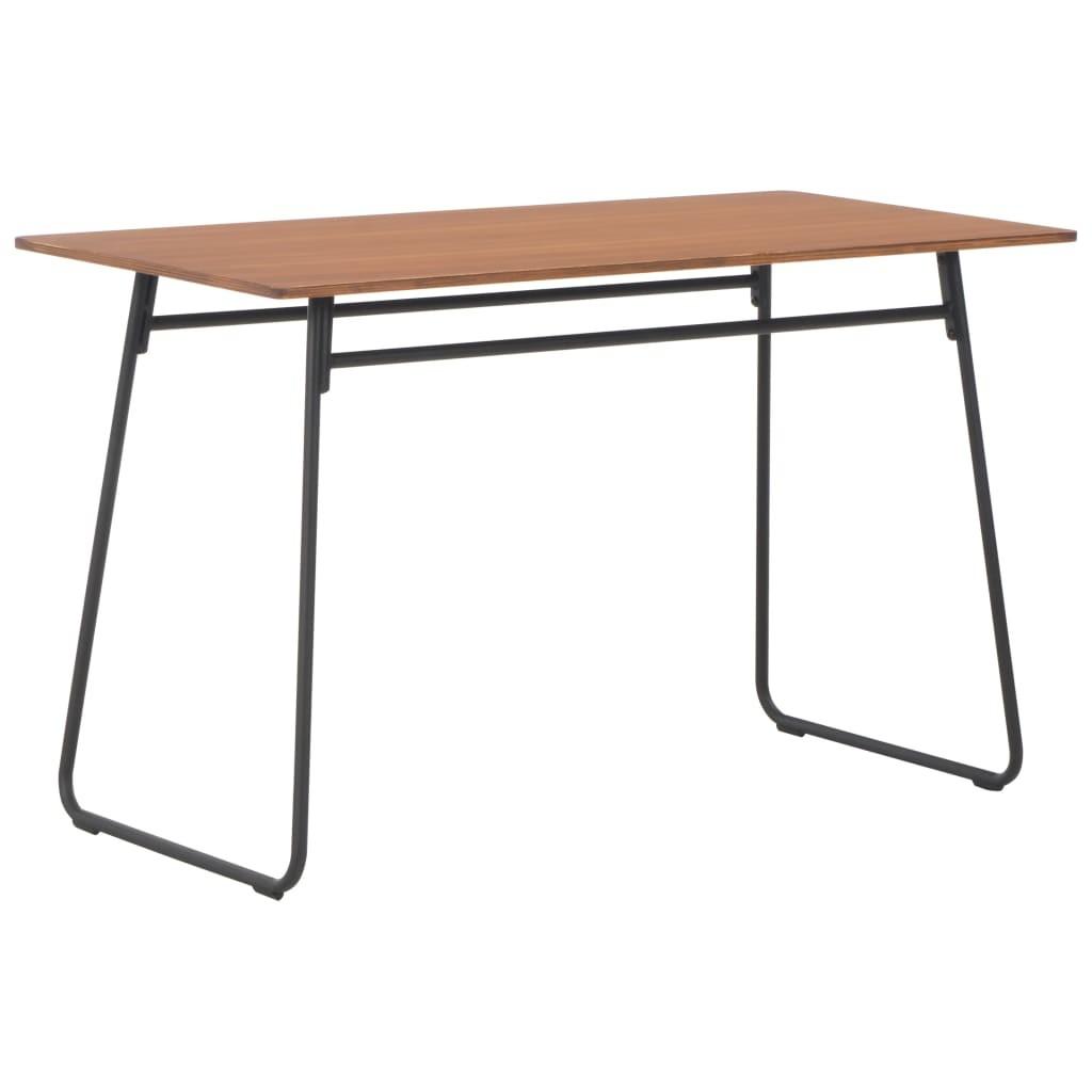 Spisebord 120x60x73 cm massive krydsfiner og stål brun