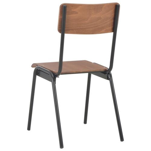 Spisebordsstole 2 stk. massivt krydsfinér stål brun