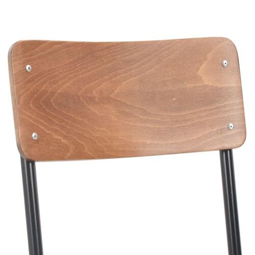 Spisebordsstole 2 stk. massivt krydsfinér stål brun