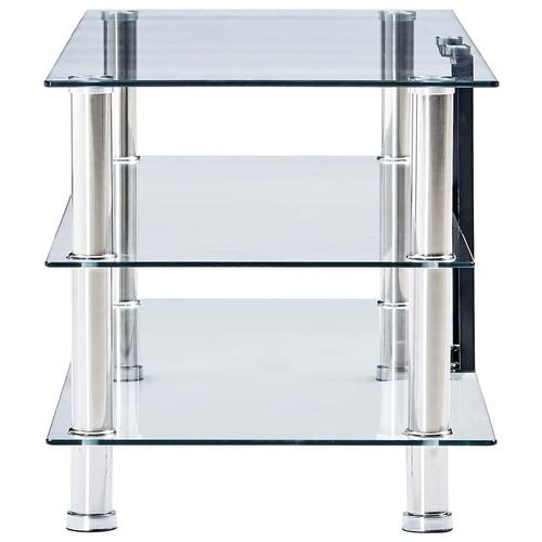 Tv-bord 120 x 40 x 40 cm hærdet glas transparent