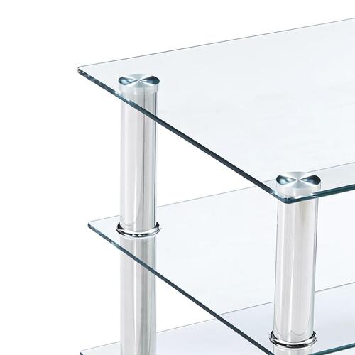 Tv-bord 120 x 40 x 40 cm hærdet glas transparent