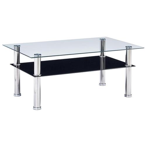Sofabord 100 x 60 x 42 cm hærdet glas sort