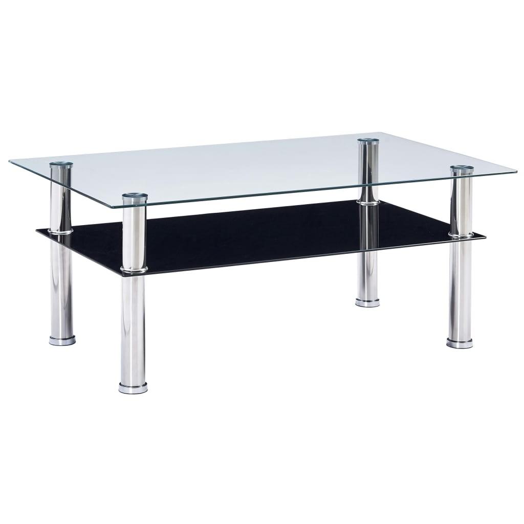 Sofabord 100 x 60 x 42 cm hærdet glas sort