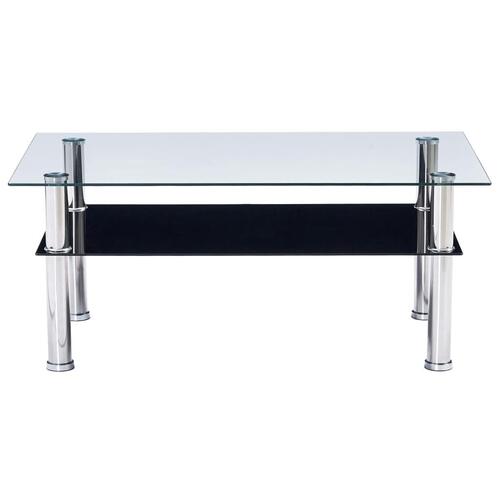 Sofabord 100 x 60 x 42 cm hærdet glas sort