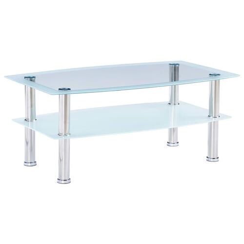 Sofabord 100 x 60 x 42 cm hærdet glas hvid