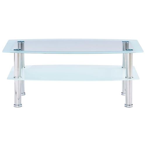 Sofabord 100 x 60 x 42 cm hærdet glas hvid