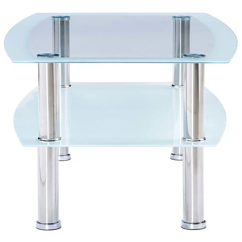 Sofabord 100 x 60 x 42 cm hærdet glas hvid