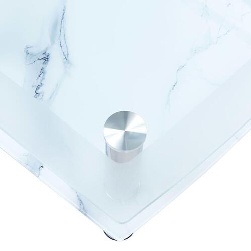 Sofabord med marmor-look 100 x 60 x 42 cm hærdet glas hvid