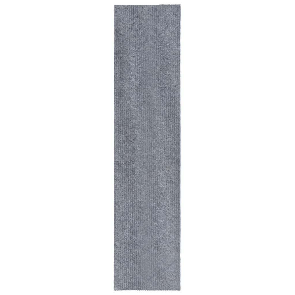 Snavsbestandig tæppeløber 100x450 cm blå og grå