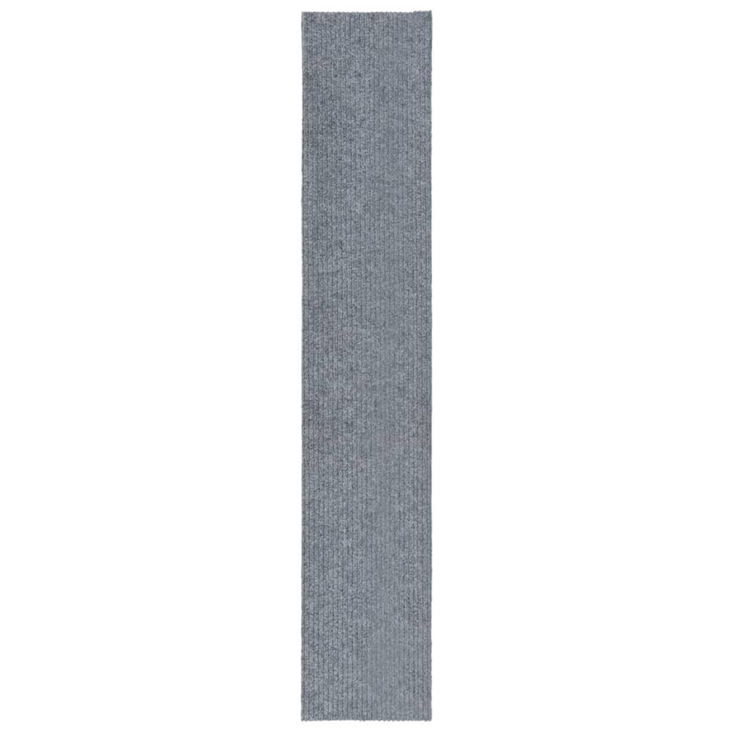 Snavsbestandig tæppeløber 100x500 cm blå og grå
