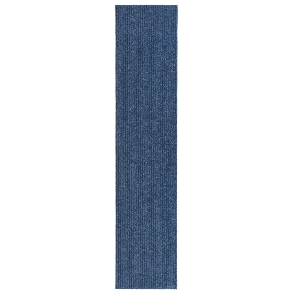 Snavsbestandig tæppeløber 100x500 cm blå