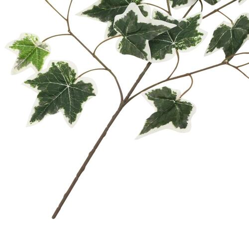 Kunstige vedbendblade 10 stk. 70 cm grøn og hvid