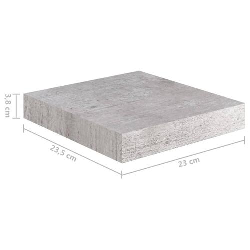 Væghylde 23x23,5x3,8 cm MDF betongrå
