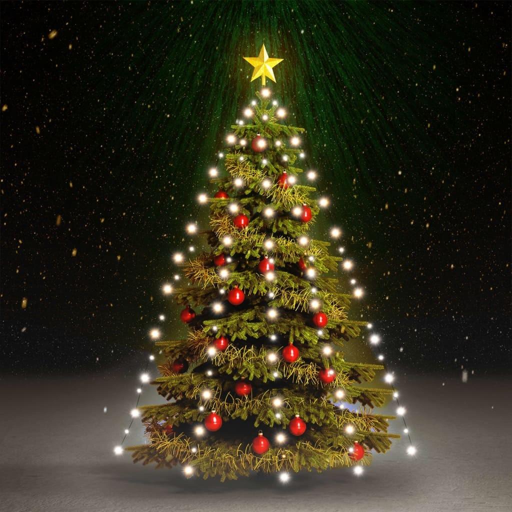 Lysnet til juletræ 210 lysdioder 210 cm kold hvidt lys