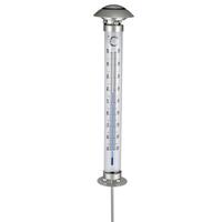 soldrevet havelampe med termometer