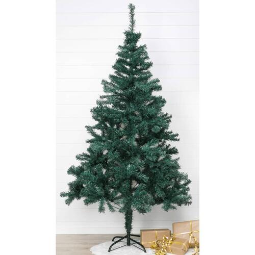 juletræ med metalfod 210 cm grøn