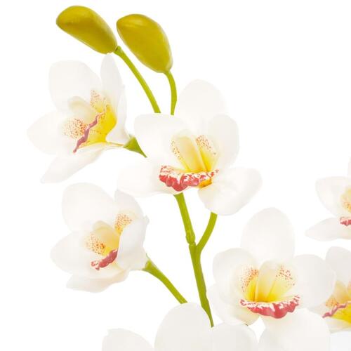 Kunstig plante orkidé med urtepotte hvid 90 cm