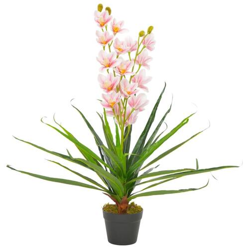 Kunstig plante orkidé med urtepotte pink 90 cm