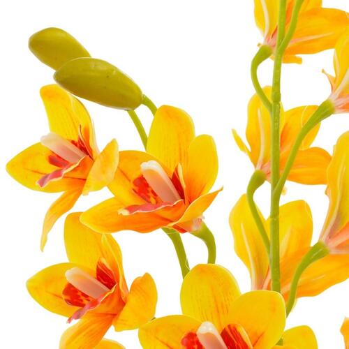 Kunstig plante orkidé med urtepotte gul 90 cm