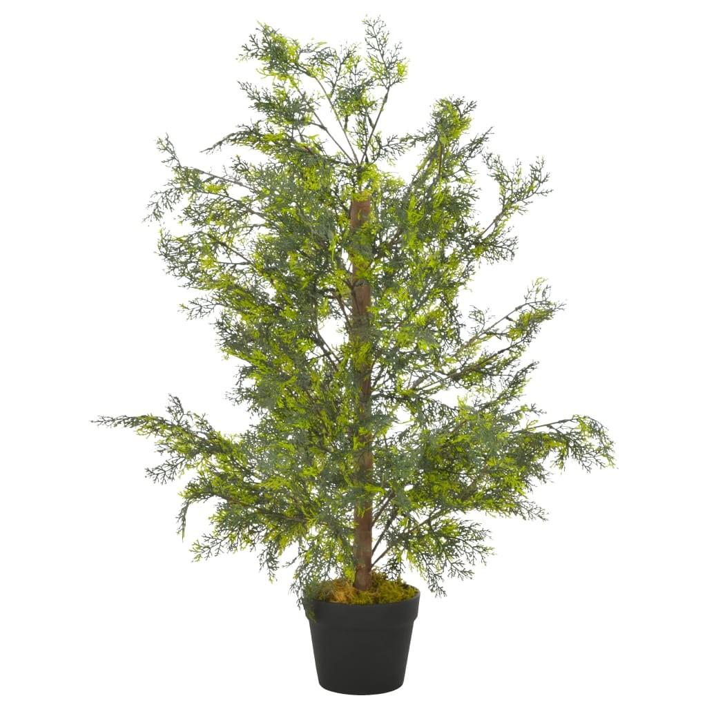 Kunstig plante cyprestræ med urtepotte grøn 90 cm