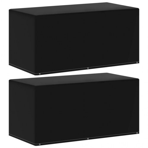 Havemøbelovertræk 2 stk. - 160 × 80 × 75 cm, sort, 6 snørehuller