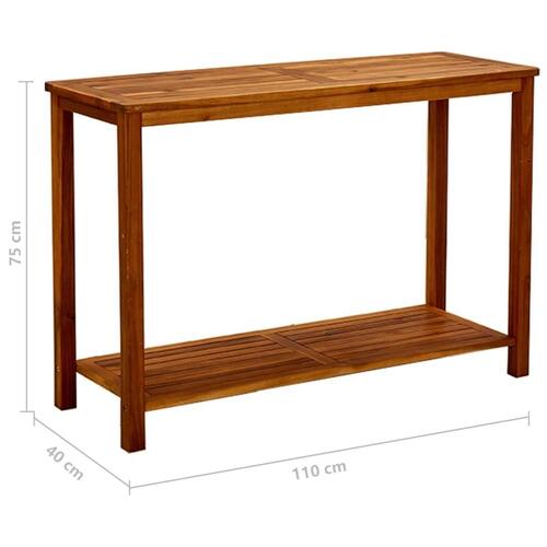 Konsolbord til haven 110x40x75 cm massivt akacietræ